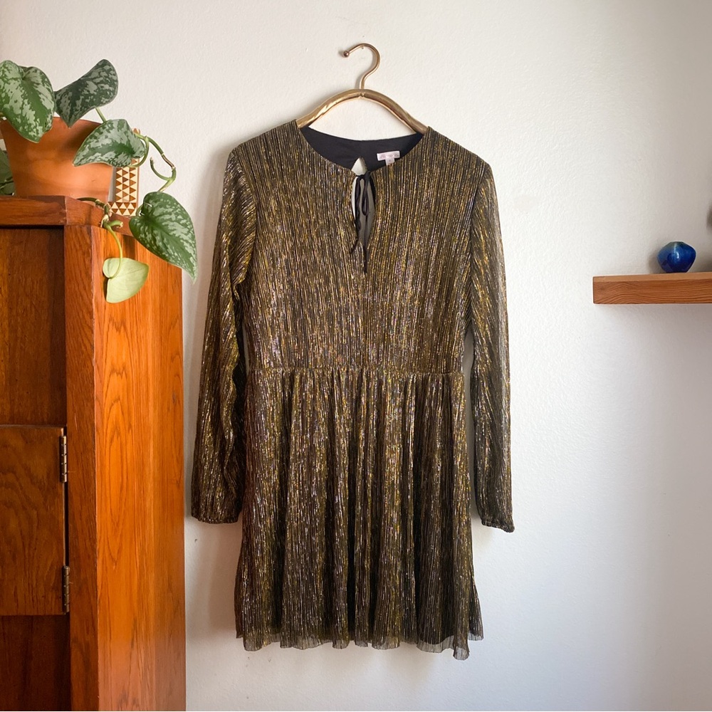 Xhilaration Black and Gold Shimmer Mini Party Dress (XL)